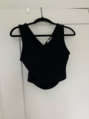 Roxy Black Crop Tank Top with Low Back Cutout